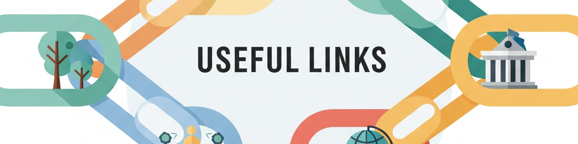 illustration showing colourful links to resources 